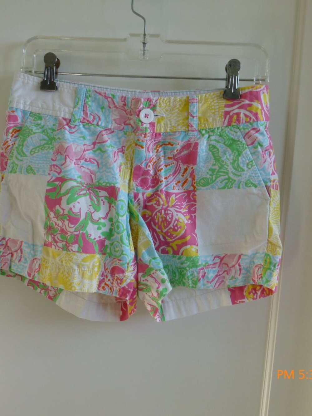 Lilly Pulitzer Women's The Callahan Short Size 0 Multi Quilt Print Mid Rise